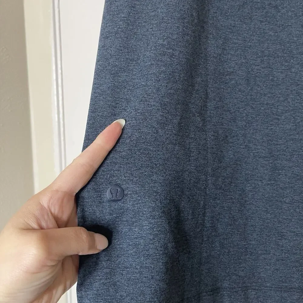 Lululemon blue navy short sleeve crew neck workout shirt large